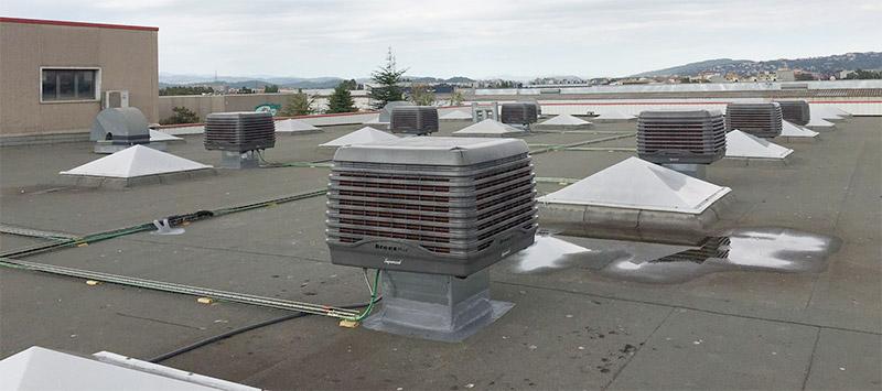 instalar climatizador techo de nave industrial